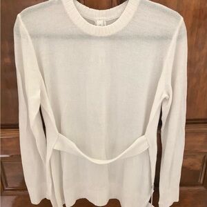 Lululemon Cream Knit Sweater with Belt